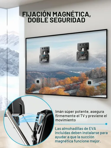 Vista 6 de Soporte de pared para TV ultradelgado compatible con televisores planos y con marco de 14"-80", perfil bajo de 0.3" de micro-espacio, aspecto