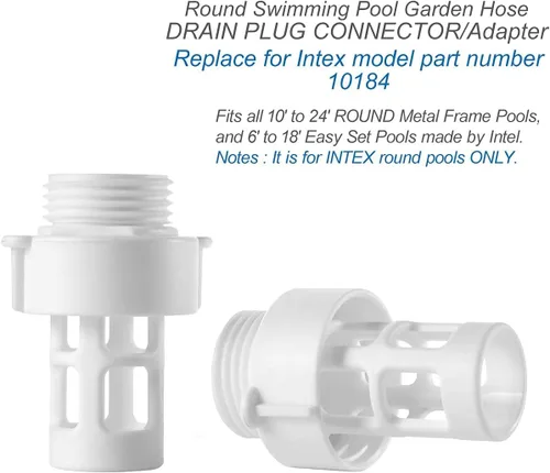 Vista 3 de Conector de tapón de drenaje de manguera de jardín 10184 para adaptador de manguera Intex redondo drenaje de piscina
