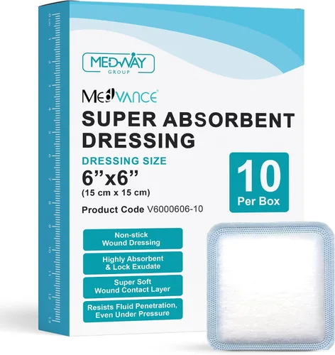 Vista 10 de MedVance Apósito súper absorbente, almohadillas no adhesivas para el cuidado de heridas, úlceras por presión y quemaduras de 1º/2º grado, absorción