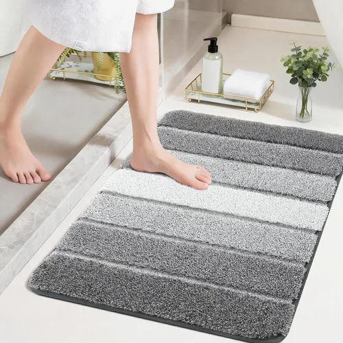 Vista 22 de COSY HOMEER Alfombras de baño de 24 x 17 pulgadas, ultra suaves y absorbentes, con respaldo de TPR antideslizante, lavable a máquina, alfombra Beige
