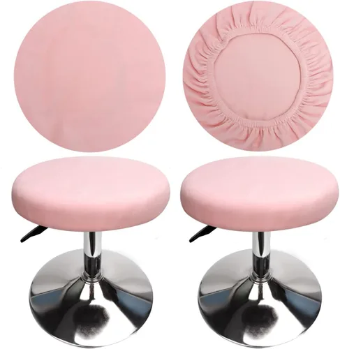 Vista 8 de Fundas redondas de terciopelo para taburetes de bar de 12-16 pulgadas, fundas redondas, lujosas, elásticas, resistentes a las arrugas, lavables, a