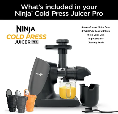 Vista 12 de Ninja JC101 Cold Press Pro Juicer, fácil de limpiar, 1ª generación, grafito