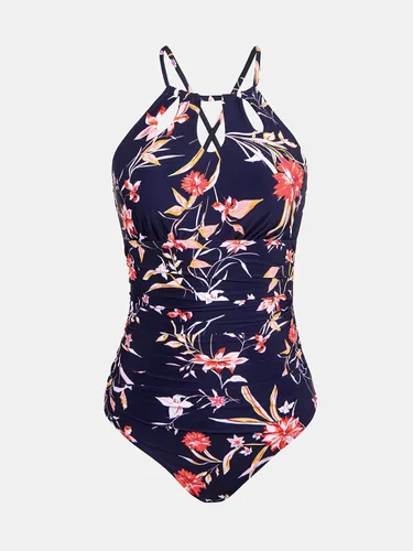 Vista 5 de CUPSHE - Traje de baño de una pieza para mujer, de cuello alto y control de abdomen