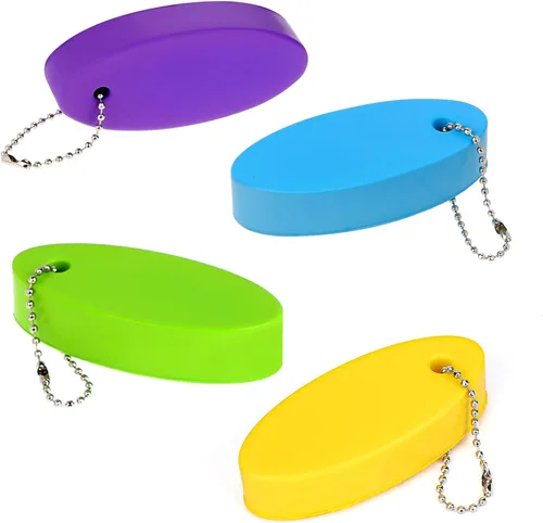 Vista 8 de Floating Keychain for Boat Keys, 4 Pack Waterproof Key Rings Pendant Azul/Verde/Naranja/Negro