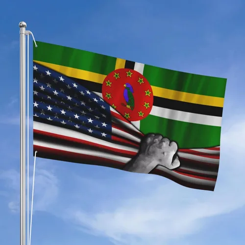 Vista 20 de Bandera estadounidense y bandera de las Bahamas de las Bahamas para exteriores de 3 x 5 pies, tres capas de tela para coser a doble cara, impresión