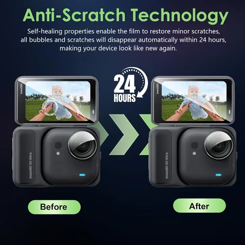 Vista 6 de Protector de pantalla para Insta 360 GO Ultra HD vidrio templado, antiarañazos, alta definición transparente, para Insta 360 GO Ultra