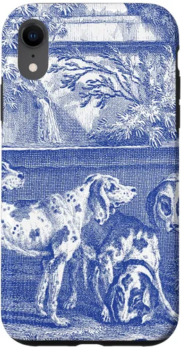 Vista 25 de Vintage Blue French Toile Hound Dogs Case for iPhone 16