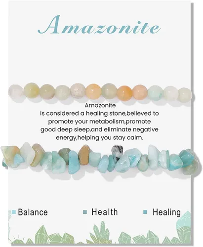 Vista 16 de Pulseras de cristal curativo para mujer, 2 pulseras de piedra natural de 0.236 pulgadas, pulseras elásticas de cuentas de cristal hechas a mano