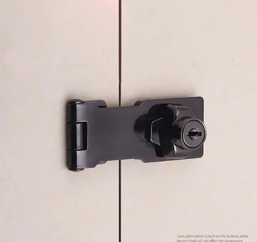 Vista 5 de Pestillo abatible de 3 mm de espesor, candado de seguridad con pestillo reforzado para puerta de granja, armario, cajón, gabinete, acero inoxidable