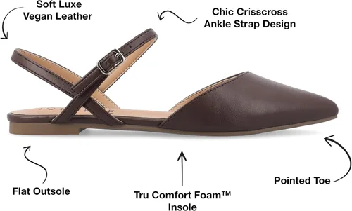 Vista 2 de Journee Collection Martine Supernatural Shades Tru Comfort - Zapatos planos de espuma para mujer, de ancho medio, ancho y estrecho con hebilla