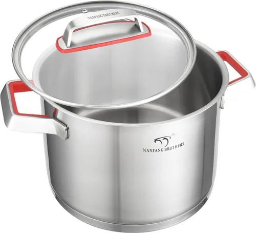 Vista 11 de NANFANG BROTHERS Olla de acero inoxidable de 3 cuartos de galón con tapa de vidrio, olla antiadherente de núcleo de cobre de grado alimenticio 316
