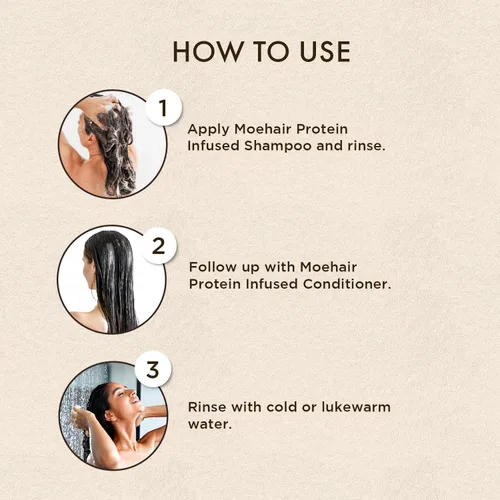 Vista 5 de MOEHAIR Champú y acondicionador 2 en 1 con infusión de proteínas de viaje para cabello fino, tratamiento capilar proteico para cuero cabelludo seco