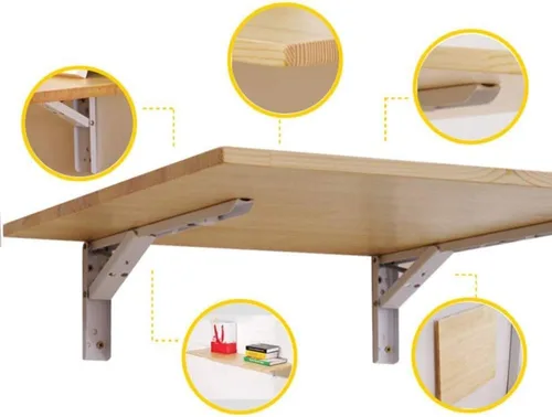 Vista 3 de Mesa plegable de madera para cocina, lavandería, restaurante, ahorro de espacio, resistente, multifuncional, portátil, escritorio de 19.7 x 11.8 in