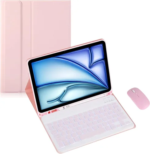 Vista 42 de Funda de teclado para tableta Android Samsung Galaxy Tab A9 de 8.7 pulgadas SM-X110/X115/X117 Cubierta trasera a prueba de golpes Funda de Negro