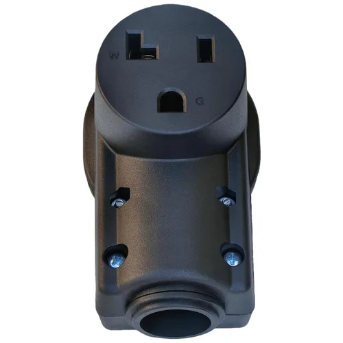 Vista 7 de Receptáculo NEMA 5-30R, 30 amperios, 125 voltios, conector de 3 cables de 2 polos, 30 A CA de grado industrial, enchufe hembra de grado industrial