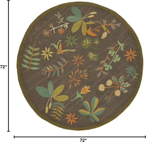 Vista 2 de Martha Stewart x SAFAVIEH - Colección de alfombras de área, redondas, ramitas, lana hecha a mano, ideal para sala de estar, dormitorio, oficina