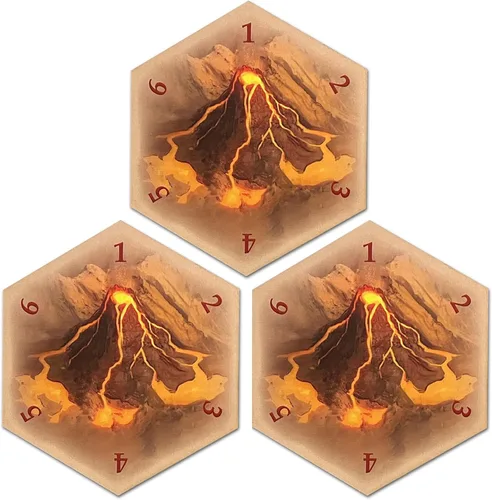 Vista 8 de Pieza de Juego Hexagonal de Escenario de Volcán compatible con Los Colonos de Catán, Mareantes y Expansiones de Catán (1 Paquete)