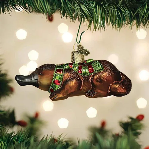 Vista 5 de Old World Christmas Ornamento de cristal ornitorrinco caja libre 12578 Nuevo
