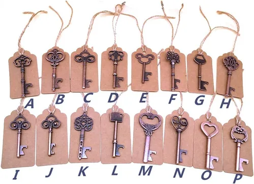 Vista 5 de Surtido de abrebotellas con llaves extragrandes, abrebotellas de llave de esqueleto vintage, abrebotellas de cerveza, regalo personalizado