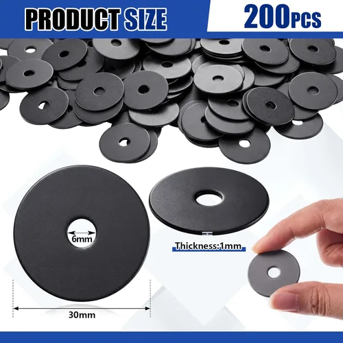 Vista 2 de Yaocom 200 Pieces 1/4" x 1-1/4" Zinc Fender Washers Thickness 1mm Fender Washers for Wood and Wet Environment