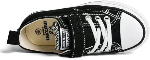 Vista 6 de justwaner Zapatos de lona para niños y niñas, ligeros, transpirables, con velcro para correr