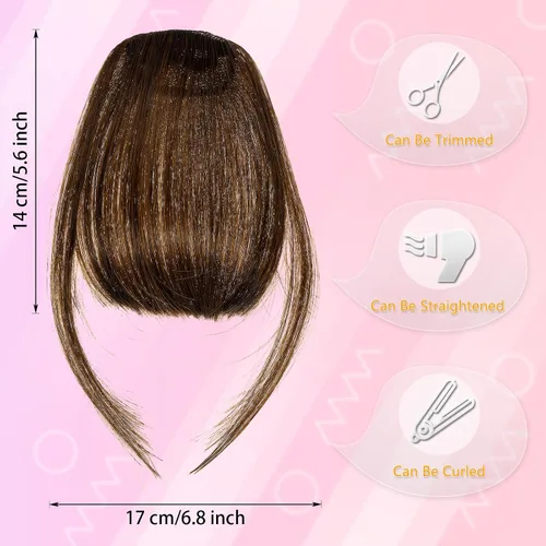 Vista 6 de 2 extensiones de cabello con clip, extensiones de cabello francés con flecos, extensiones de cabello de una pieza con clip en la parte delantera