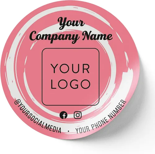 Vista 27 de Calcomanías de vinilo personalizadas con tu imagen, texto, diseño y logotipo. Etiquetas comerciales personalizadas impermeables para embalaje