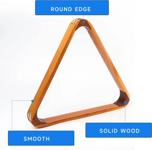 Vista 2 de GSE Games & Sports Expert Triángulo de Billar de Madera Maciza para 8 Bolas / Rombo para 9 Bolas, Porta Bolas de Billar para Bolas de Billar