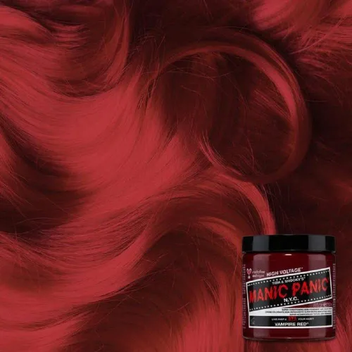 Vista 3 de MANIC PANIC Vampire - Tinte para el cabello Classic High Voltage semipermanente rojo sangre, vegano, sin PPD ni amoníaco (8 onzas)