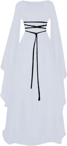 Vista 5 de Vestido de Halloween para mujer de manga larga cuello redondo cinturón irregular vestido de disfraz
