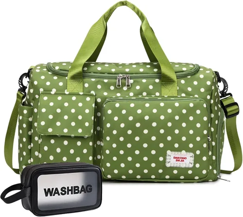 Vista 30 de Bolsa de Gimnasio Pequeña para Mujer, Bolsa de Lona de Viaje, Bolsa de Fin de Semana con Compartimento para Zapatos rosado
