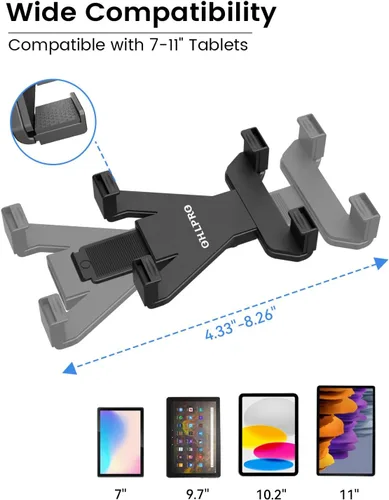 Vista 8 de OHLPRO Soporte para tablet para automóvil, soporte de iPad resistente para tablero y parabrisas, abrazadera de ventosa compatible con tabletas de 7