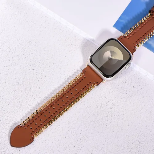 Vista 4 de WINGLE for Apple Watch Band Women 38mm 40mm 41mm 42mm 44mm 45mm 46mm 49mm Series 11 10 9 8 7 6 5 4 3 2 1 SE 3/2/1, Dressy Band Stainless Steel Chain