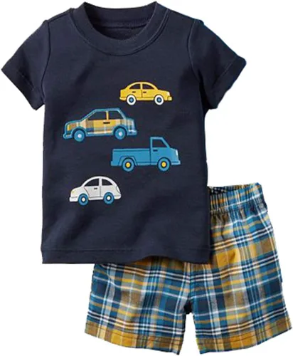 Vista 2 de Conjunto de camiseta de manga corta y pantalón corto de algodón para niño pequeño