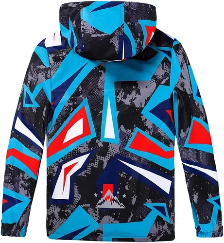Vista 2 de Aiyuke Chaqueta de lluvia para niños al aire libre, impermeable, impermeable, con capucha, para acampar, senderismo