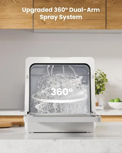Vista 16 de HAVA 2025 NUEVO Lavavajillas de mostrador mejorado con suavizador de agua y eficiencia energética mejorada, lavavajillas portátil con 8 programas