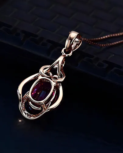 Vista 4 de Kim Carrey 18K Rose Gold Women's Necklace Natural Stone Gem Necklaces for Women Elegant Necklaces for Women Women's Jewelry Giftt