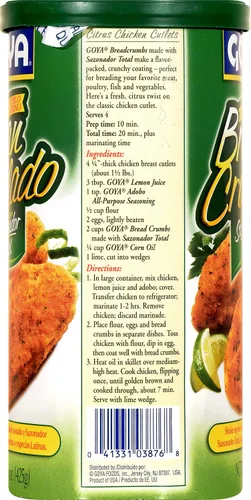 Vista 3 de Goya Foods Pan rallado con Sazonador Total, 15 onzas (paquete de 12)