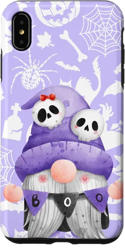 Vista 11 de iPhone 16 Boo Gnome Halloween Purple Spooky Creepy Cute Watercolor Case