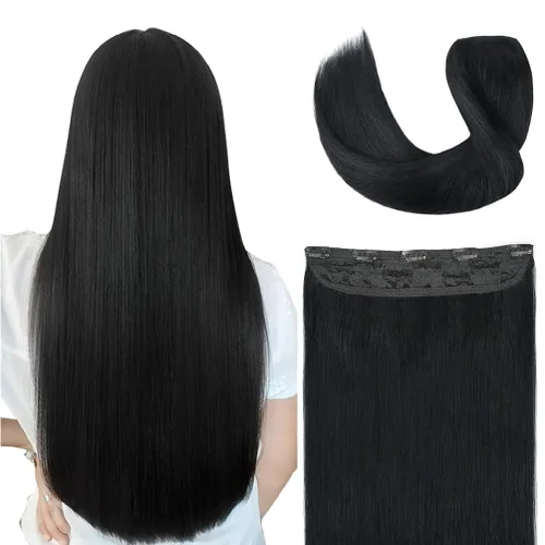 Vista 13 de Winsky - Extensiones de cabello humano real Remy - Una pieza azul balayage, extensiones de cabello con clip, 70 gramos para mujer