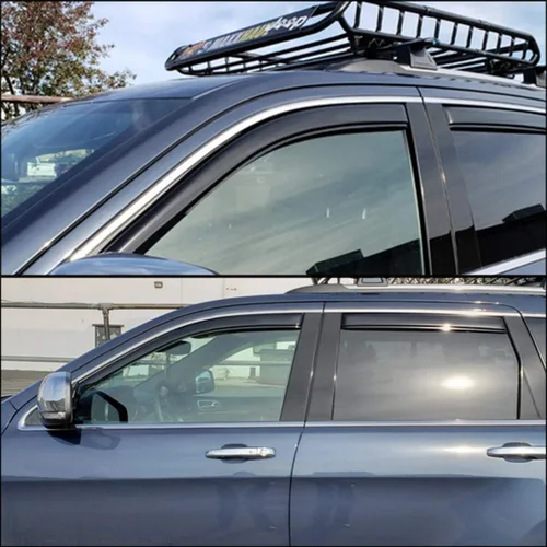 Vista 4 de Lightronic Visera de ventana de ventilación automática con clip extra duradera, se adapta a Jeep Grand Cherokee 2011-2021, protección UV, deflector