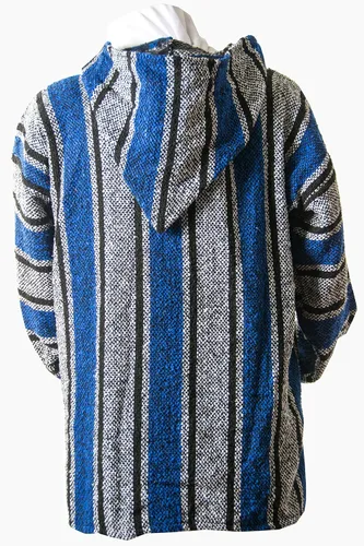 Vista 3 de Sacred Handcrafts Chaqueta Jerga mexicana Sudadera Hippie Surf Baja Poncho Ecológico Jersey