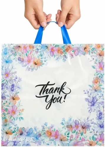 Vista 3 de Infinite Pack Bolsas grandes de mercancía de agradecimiento con asa de lazo, bolsa de boutique brillante, refuerzo inferior de 3 pulgadas y 3 mil