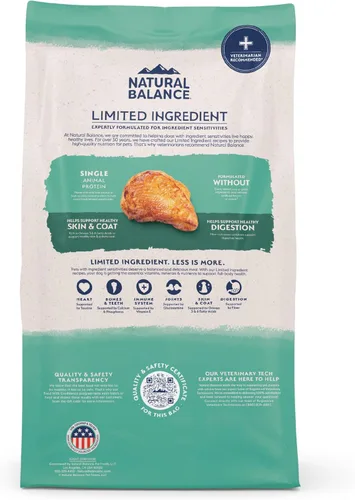 Vista 10 de Natural Balance Dieta de ingredientes limitados de pollo y batata Alimento seco para perros sin granos para adultos 4 libras Bolsa