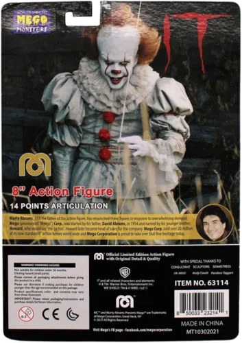 Vista 6 de Mego Monsters IT Pennywise 2017 - Figura de acción de 8 pulgadas, 14 puntos, articulación 63114