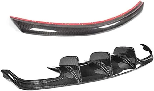 Vista 9 de Difusor Trasero para Mercedes Benz W204 Sport C250 C300 C63 AMG Sedán 2008-2011 Protector de Labio Inferior Trasero Tapa Maletero (FRP Negro Mate)