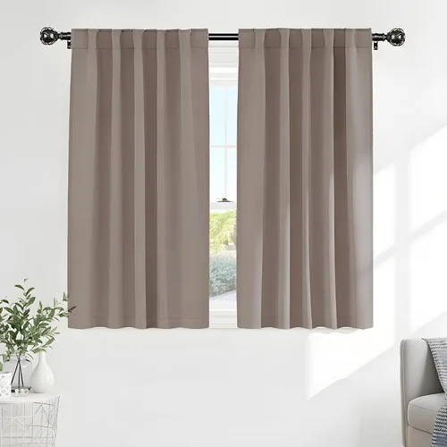 Vista 69 de PONY DANCE Cortinas cortas con aislamiento térmico para ventana pequeña, para guardería, baño, cocina, lavandería, caravana, sótano, 29 pulgadas