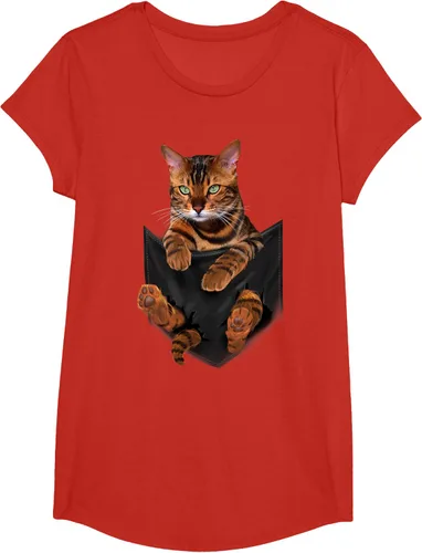 Vista 40 de Camiseta de bolsillo con estampado de tigre y gato Negro