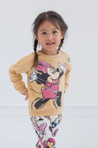 Vista 2 de Disney Minnie Mouse Daisy Duck - Conjunto de sudadera de forro polar y leggings para niñas pequeñas