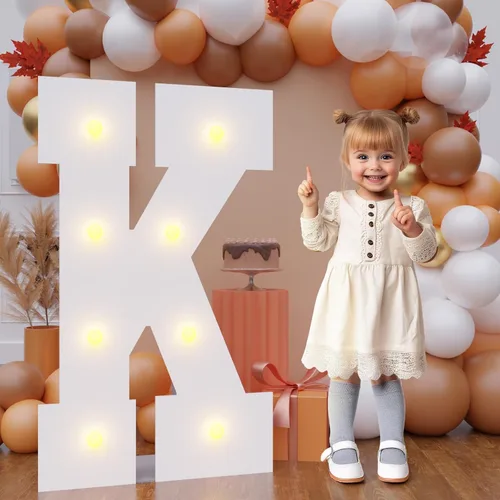 Vista 26 de Letras de marquesina de 3 pies de alto, letras y para decoraciones de fiesta de cumpleaños Light up Letters without Sidewalls, Lightweight Foam
